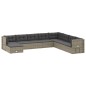 vidaXL Set Divani da Giardino 9 pz con Cuscini in Polyrattan Grigio vidaXL Set Divani da Giardino 9 pz con Cuscini in Polyrattan Grigio