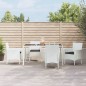 Set da Pranzo da Giardino 5 pz con Cuscini in Polyrattan Bianco Set da Pranzo da Giardino 5 pz con Cuscini in Polyrattan Bianco