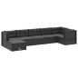 Set Salotto da Giardino con Cuscini 7pz Nero Polyrattan Set Salotto da Giardino con Cuscini 7pz Nero Polyrattan