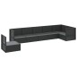 Set Salotto da Giardino con Cuscini 7pz Nero Polyrattan Set Salotto da Giardino con Cuscini 7pz Nero Polyrattan