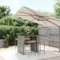 Set Bar Giardino 5pz Grigio Polyrattan e Legno Massello Acacia Set Bar Giardino 5pz Grigio Polyrattan e Legno Massello Acacia
