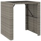 Set Bar Giardino 5pz Grigio Polyrattan e Legno Massello Acacia Set Bar Giardino 5pz Grigio Polyrattan e Legno Massello Acacia