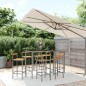 Set Bar Giardino 7pz Grigio Polyrattan e Legno Massello Acacia Set Bar Giardino 7pz Grigio Polyrattan e Legno Massello Acacia