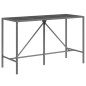 Set Bar da Giardino 9 pz con Cuscini in Polyrattan Grigio Set Bar da Giardino 9 pz con Cuscini in Polyrattan Grigio