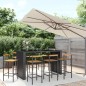 vidaXL Set Bar Giardino 9 pz Nero Polyrattan e Legno Massello Acacia vidaXL Set Bar Giardino 9 pz Nero Polyrattan e Legno Massello Acacia