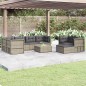 Set Divani da Giardino 8 pz con Cuscini in Polyrattan Grigio Set Divani da Giardino 8 pz con Cuscini in Polyrattan Grigio