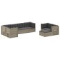 Set Divani da Giardino 8 pz con Cuscini in Polyrattan Grigio Set Divani da Giardino 8 pz con Cuscini in Polyrattan Grigio