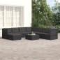 vidaXL Set Mobili da Giardino con Cuscini 8 pz Nero in Polyrattan vidaXL Set Mobili da Giardino con Cuscini 8 pz Nero in Polyrattan