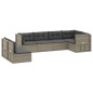 vidaXL Set Divani da Giardino 7 pz con Cuscini in Polyrattan Grigio