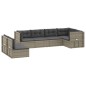 vidaXL Set Divani da Giardino 7 pz con Cuscini in Polyrattan Grigio
