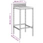 Set Bar Giardino 9pz Grigio Polyrattan e Legno Massello Acacia
