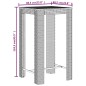 vidaXL Set Bar Giardino 3pz Grigio Polyrattan e Legno Massello Acacia