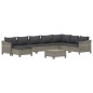 Set Divani da Giardino 9 pz con Cuscini in Polyrattan Grigio Set Divani da Giardino 9 pz con Cuscini in Polyrattan Grigio