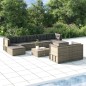 Set Divani da Giardino 9 pz con Cuscini in Polyrattan Grigio Set Divani da Giardino 9 pz con Cuscini in Polyrattan Grigio