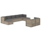Set Divani da Giardino 9 pz con Cuscini in Polyrattan Grigio Set Divani da Giardino 9 pz con Cuscini in Polyrattan Grigio