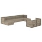 Set Divani da Giardino 9 pz con Cuscini in Polyrattan Grigio Set Divani da Giardino 9 pz con Cuscini in Polyrattan Grigio