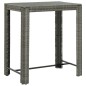 Set Bar Giardino 5pz Grigio Polyrattan e Legno Massello Acacia Set Bar Giardino 5pz Grigio Polyrattan e Legno Massello Acacia
