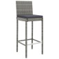 Set Bar da Giardino 11 pz con Cuscini in Polyrattan Grigio Set Bar da Giardino 11 pz con Cuscini in Polyrattan Grigio