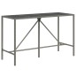 Set Bar da Giardino 11 pz con Cuscini in Polyrattan Grigio Set Bar da Giardino 11 pz con Cuscini in Polyrattan Grigio