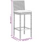 Set Bar da Giardino 11 pz con Cuscini in Polyrattan Grigio Set Bar da Giardino 11 pz con Cuscini in Polyrattan Grigio