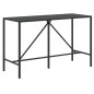 Set Bar Giardino 9 pz Nero Polyrattan e Legno Massello Acacia Set Bar Giardino 9 pz Nero Polyrattan e Legno Massello Acacia