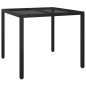 Set da Pranzo da Giardino 3 pz con Cuscini Nero in Polyrattan Set da Pranzo da Giardino 3 pz con Cuscini Nero in Polyrattan
