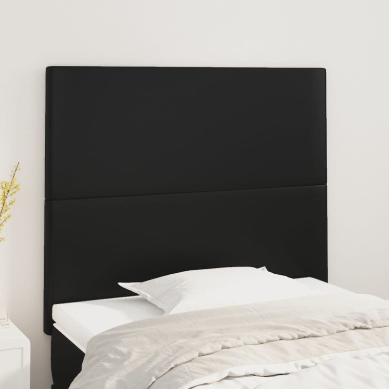 vidaXL Testiera 2 pz Nera 80x5x78/88 cm in Similpelle vidaXL Testiera 2 pz Nera 80x5x78/88 cm in Similpelle