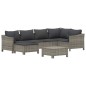 Set Divani da Giardino 7 pz con Cuscini in Polyrattan Grigio Set Divani da Giardino 7 pz con Cuscini in Polyrattan Grigio