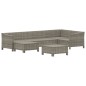 Set Divani da Giardino 7 pz con Cuscini in Polyrattan Grigio Set Divani da Giardino 7 pz con Cuscini in Polyrattan Grigio