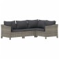 Set Divani da Giardino 7 pz con Cuscini in Polyrattan Grigio Set Divani da Giardino 7 pz con Cuscini in Polyrattan Grigio