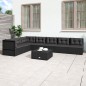 Set Salotto da Giardino con Cuscini 7pz Nero Polyrattan Set Salotto da Giardino con Cuscini 7pz Nero Polyrattan