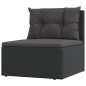 Set Salotto da Giardino con Cuscini 7pz Nero Polyrattan Set Salotto da Giardino con Cuscini 7pz Nero Polyrattan