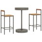 vidaXL Set Bar Giardino 3pz Grigio Polyrattan e Legno Massello Acacia vidaXL Set Bar Giardino 3pz Grigio Polyrattan e Legno Massello Acacia