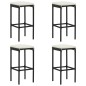 Set Bar da Giardino 5 pz con Cuscini in Polyrattan Nero Set Bar da Giardino 5 pz con Cuscini in Polyrattan Nero