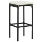 Set Bar da Giardino 5 pz con Cuscini in Polyrattan Nero Set Bar da Giardino 5 pz con Cuscini in Polyrattan Nero