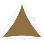 Vela Parasole 160 g/m² Grigio Talpa 3,6x3,6x3,6 m in HDPE