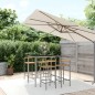 Set Bar Giardino 5pz Grigio Polyrattan e Legno Massello Acacia Set Bar Giardino 5pz Grigio Polyrattan e Legno Massello Acacia