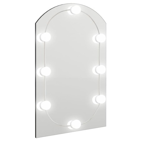vidaXL Specchio con Luci LED 60x40 cm Forma ad Arco in Vetro