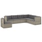 Set Divani da Giardino 7 pz con Cuscini in Polyrattan Grigio Set Divani da Giardino 7 pz con Cuscini in Polyrattan Grigio