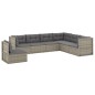Set Divani da Giardino 7 pz con Cuscini in Polyrattan Grigio Set Divani da Giardino 7 pz con Cuscini in Polyrattan Grigio