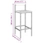 Set Bar Giardino 7pz Grigio Polyrattan e Legno Massello Acacia Set Bar Giardino 7pz Grigio Polyrattan e Legno Massello Acacia