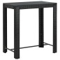 Set Bar Giardino 5 pz Nero Polyrattan e Legno Massello Acacia Set Bar Giardino 5 pz Nero Polyrattan e Legno Massello Acacia