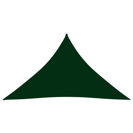 Parasole a Vela Oxford Triangolare 3,5x3,5x4,9 m Verde Scuro