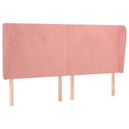 Testiera ad Orecchio Rosa 183x23x118/128 cm in Velluto