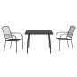 Set da Pranzo da Giardino 3 pz in Acciaio Antracite