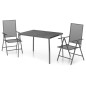 Set da Pranzo da Giardino 3 pz in Acciaio Antracite Set da Pranzo da Giardino 3 pz in Acciaio Antracite