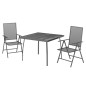 Set da Pranzo da Giardino 3 pz in Acciaio Antracite Set da Pranzo da Giardino 3 pz in Acciaio Antracite
