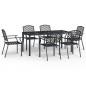 Set da Pranzo da Giardino 7 pz in Acciaio Antracite Set da Pranzo da Giardino 7 pz in Acciaio Antracite