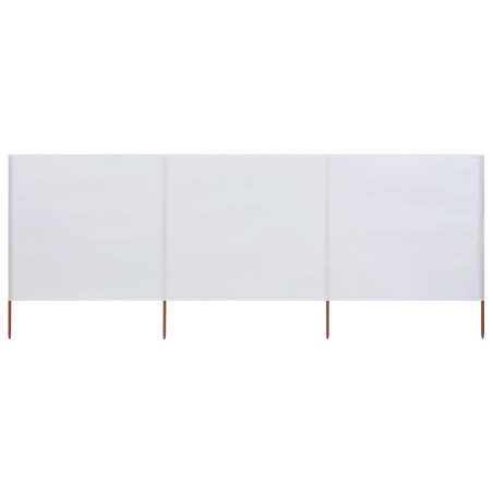 Paravento a 3 Pannelli in Tessuto 400x80 cm Bianco Sabbia