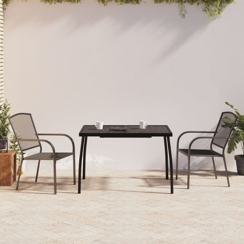 Set da Pranzo da Giardino 3 pz in Acciaio Antracite Set da Pranzo da Giardino 3 pz in Acciaio Antracite